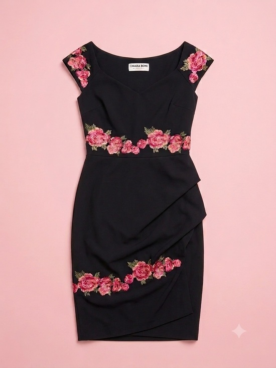 Chiara Boni Dresses & Skirts - Chiara Boni La Petite Robe Dress Women 42 US 6 Black Floral Embroidery